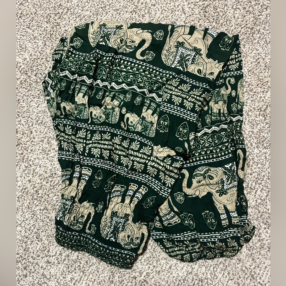 The Elephant Pants - Green Print size L